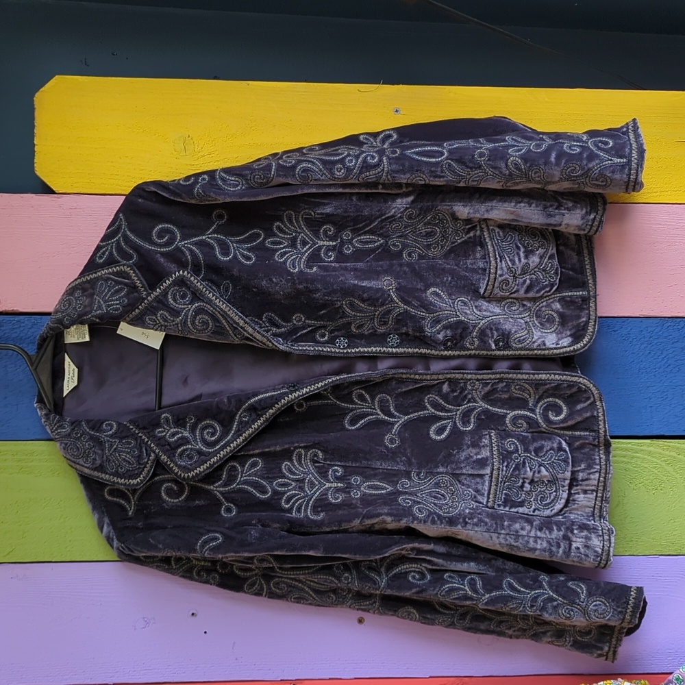 Laura Ashley petite purple velvet blazer